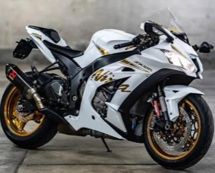 4 подарки ABS литья под давлением полный обтекатель комплект подходит для Kawasaki Ninja ZX-10R zx10r 16 17 корпус на заказ белый золотой
