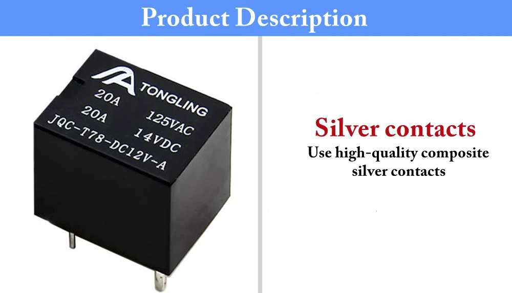 1PCS T78 Kleine Schließer Elektromagnetische Relais 5V/12V/24V 4/5Pins 20A JQC-T78-DC12V-A – Detail 4