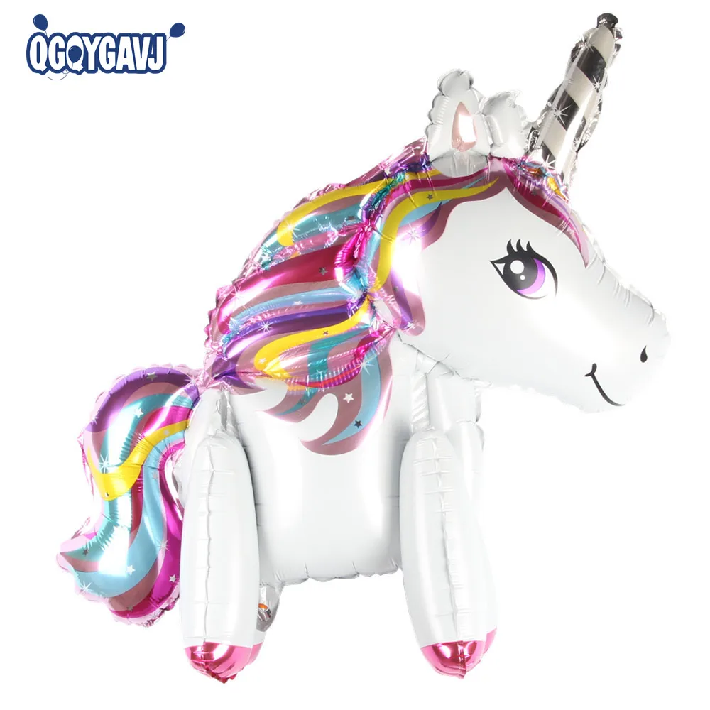 QGQYGAVJ Birthday Party Decorations kid Foil Horse Balloons 3D Latex Unicorn Balloon Party Supplies Wedding Baby Shower Decor