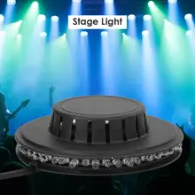 Luz de escenario giratoria de girasol, lámpara de efecto KTV de colores, pequeña, rotativa, 125x125x35mm, 8W, 48LED RGB, cambio automático de Color