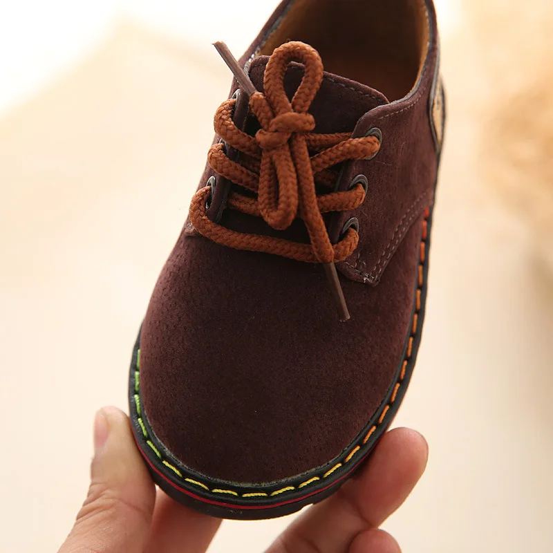 Детская обувь из нубука Новое поступление 2017 детская с твердой подошвой в