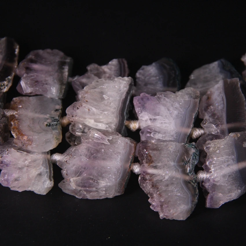 15," /прядь с необработанными аметистами Geode друзы плиты Самородок, натуральный Фиолетовый Кристалл кварц, друза срез Кулон для изготовления ювелирных изделий