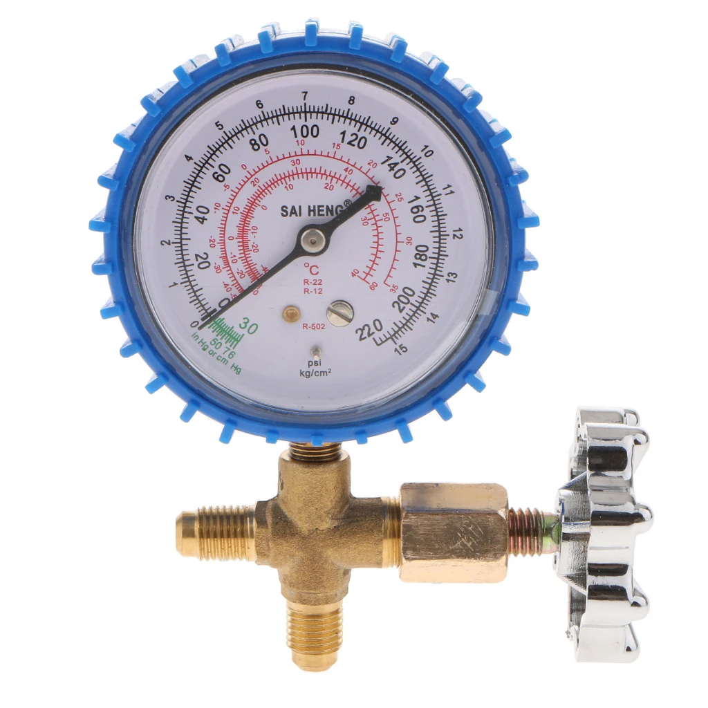 3-Way Gauge Vacuum Pressure Test Gauge for R22/R12/RS02, Replacement Refrigeration System Testing Gauge