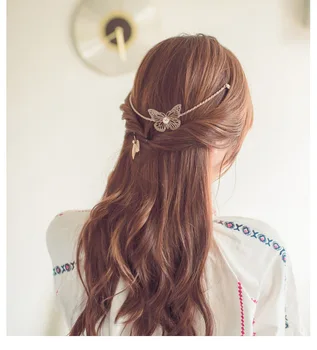 

Fashion Elegant Women Barrettes Hair Clip Butterfly Golden Alloy Design Hairpin Hair Accessories for Girls Women