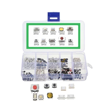 

250PCS 10 Types Tactile Push Button Touch Switch Remote Keys Button Microswitch