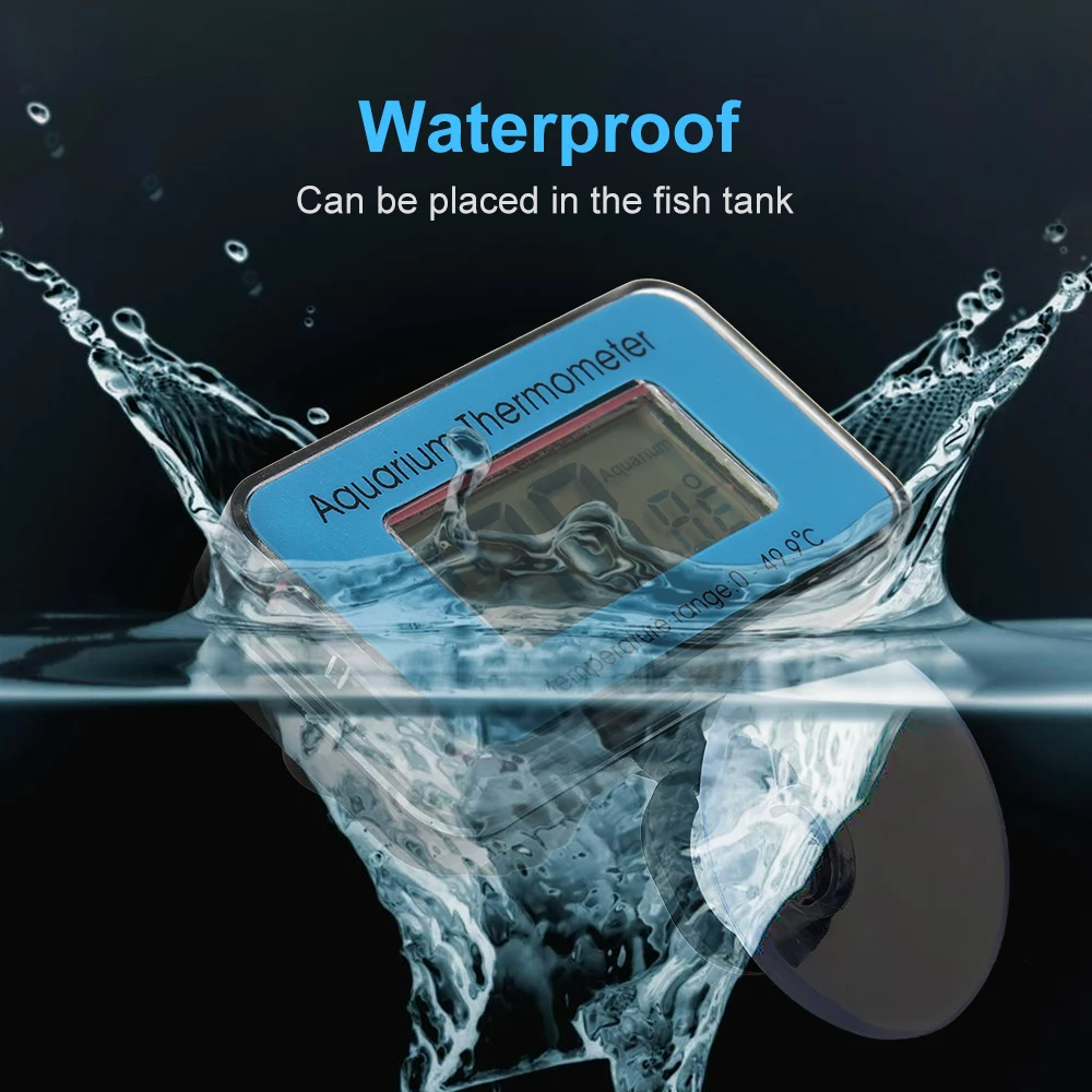 Цифровой ЖК-аквариумный термометр с присоской Водонепроницаемый мини термометр аквариумный дисплей измерения температуры