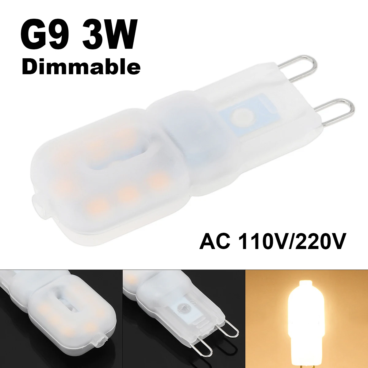 

G9 Led Light Bulb 3W 110V/220V SMD 2835 Dimmable Spotlight 360 Degree Chandelier Lighting Replace Halogen Lamps Warm/White Light