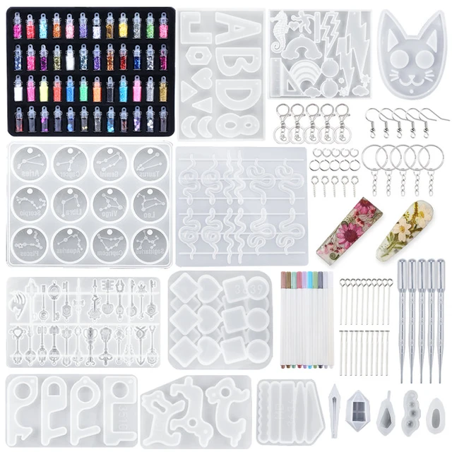 Resin Molds, 229Pcs Silicone Resin Casting Molds and Tools Kit for