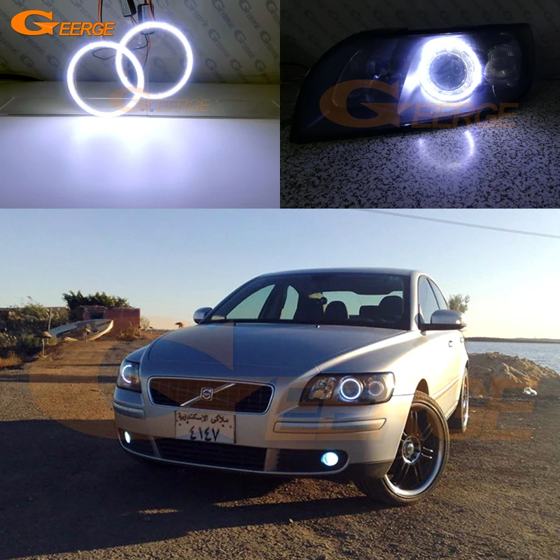 Для Volvo S40 II V50 2004 2005 2006 2007 pre Facelift превосходные ультраяркие кольца с монолитным
