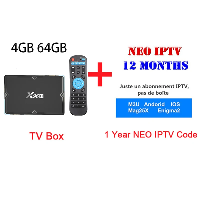 X96H NEO tv pro 1800+ LIVE IP tv Box 1800+ LIVE Франция, Италия, арабский Beigium 1 год IP tv подписка Android 9,0 tv Box PK X96 mini - Цвет: 4G64G 1Year NEOTV