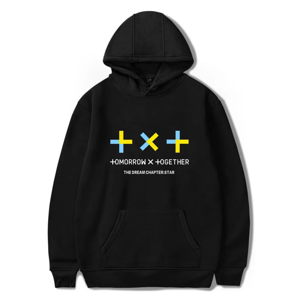 Толстовка Женская TXT толстовка с капюшоном Кофты tomorrow x together Мужские Женские с длинным рукавом случайные толстовки с капюшоном пальто
