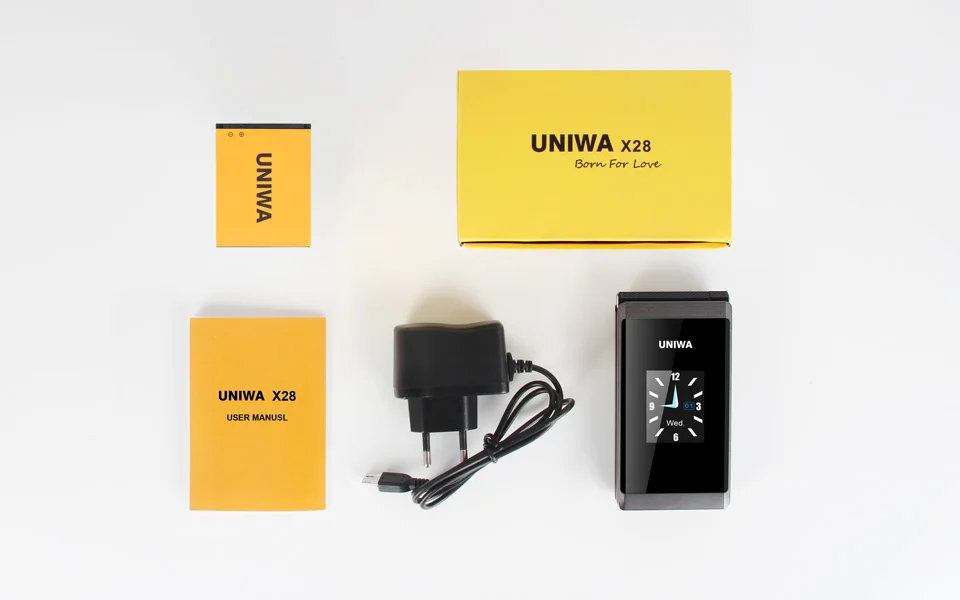 UNIWA X28 мобильный телефон с откидной крышкой GSM Большой кнопочный флип-телефон с двумя sim-картами FM радио Русский Иврит Клавиатура раскладушка мобильный телефон