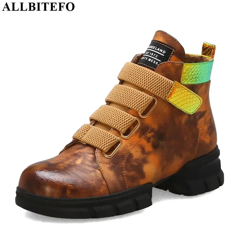 

ALLBITEFO new brand Special materials women boots fashion ankle boots Autumn Winter buckle charming boots comfortable