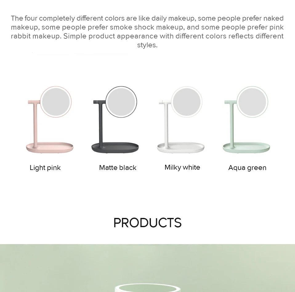 Graus de Rotação Cosmético com Função de Armazenamento Espelho Cosmético Conduzido Duplo-face Circular 270 Desktop Carregamento Usb 20 High Quality Beleza e saúde