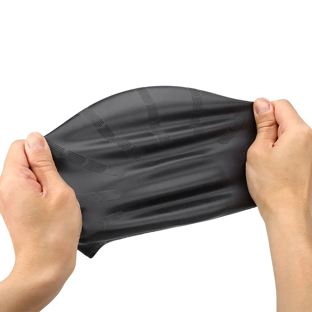 Silicone Swimming Caps Cap Hat Protection Ear Waterproof Elastic Unisex Adult