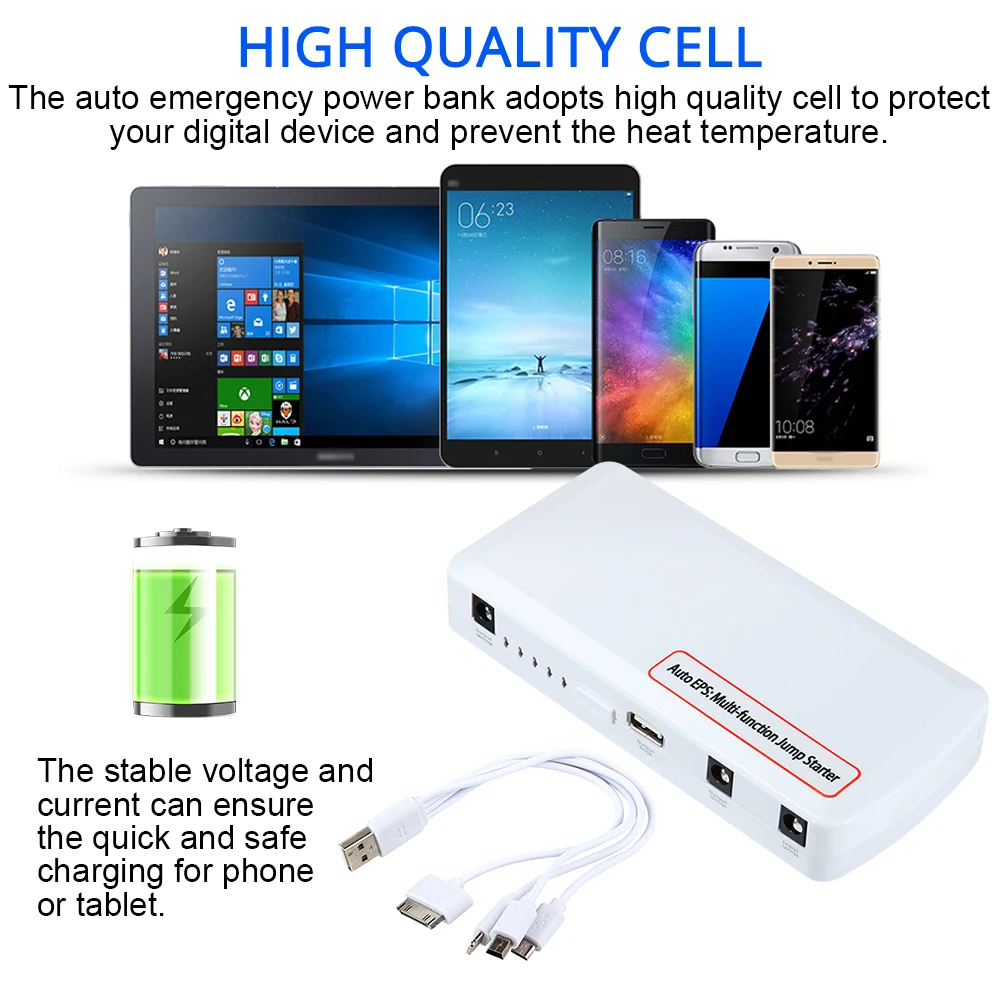 Multi-function 15000mah Car Jump Starter Portable Starting Device Booster Power Bank Car Charger Car Battery