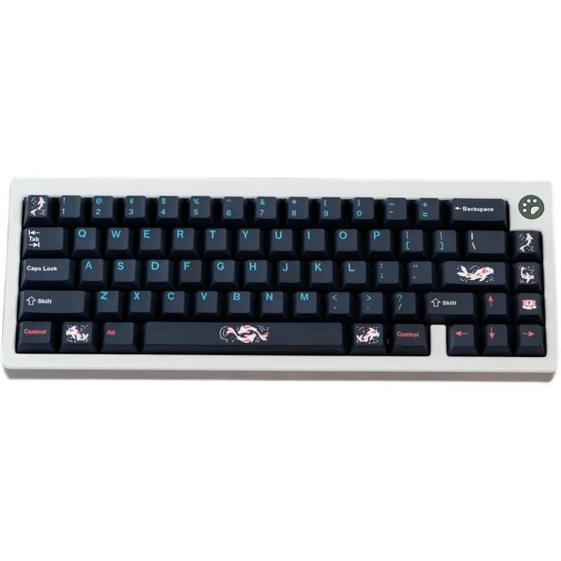 Conjunto Gmk Zen Pond Keycaps Pbt Tintura Sublimação Chave Tampões Cherry Perfil Keycap com 1.75u 2u Shift para 61 64 68 84 104 Teclados 1 - Imagem 5