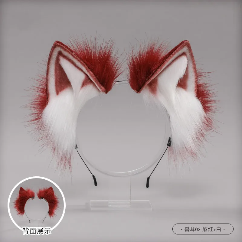 anime cosplay Lolita Furry Plush Foldable  Fox Ears Cat Ear Headband Kawaii Simutation Animal Cosplay Hair Hoop Cosplay Accessories naruto outfits Cosplay Costumes