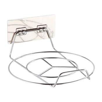 

Wall Mounted Storage Stainless Steel Modern Anti Slip Punch Free Durable Pot Rack No Trace Kitchen Tool Cooking Home