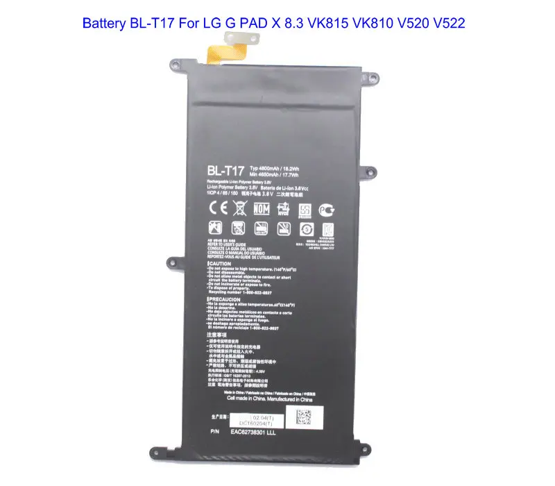 Ciszean 1x4800 mAh BL-T17 BLT17 сменная батарея для LG G PAD X 8 3 VK815 VK810 V520 V522 батареи | Мобильные
