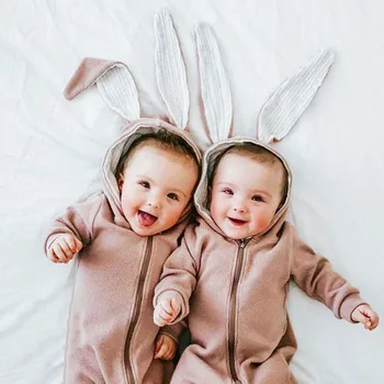 

Spring Autumn Baby Clothes Bunny Rabbit Baby Rompers Cotton Hoodie Newborn Girls Boys Onesies Infant Costume Outfits Jumpsuit