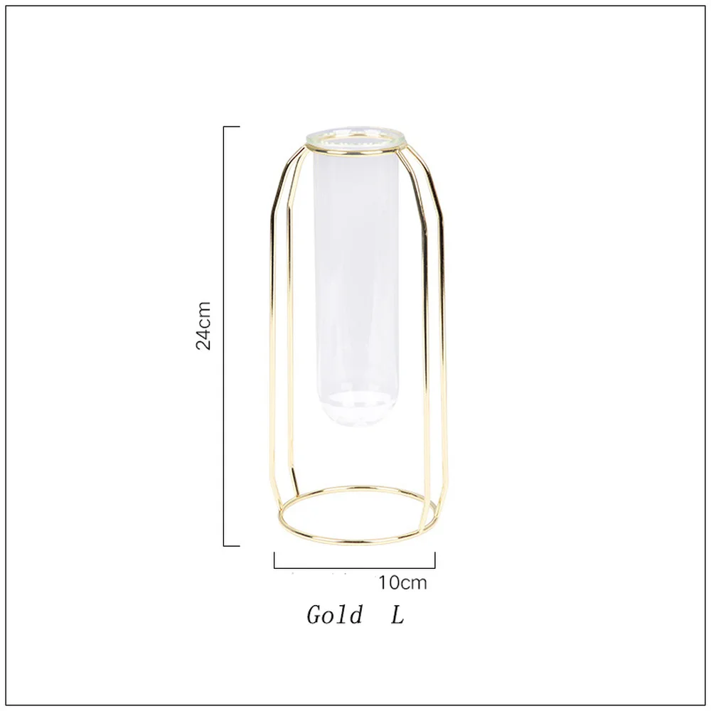 Стеклянная железная ваза в скандинавском стиле простая художественная