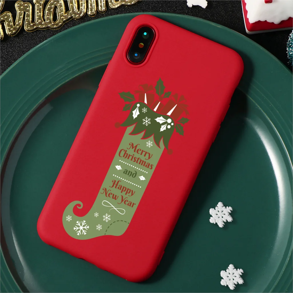sdchangw Merry Christmas, Матовые чехлы для телефонов, чехол для iPhone X, 7, 8 Plus, 6, 6 S, 5, 5S, SE, XS Max, XR, Мягкая силиконовая задняя крышка из ТПУ, новогодний чехол - Цвет: sdchangw