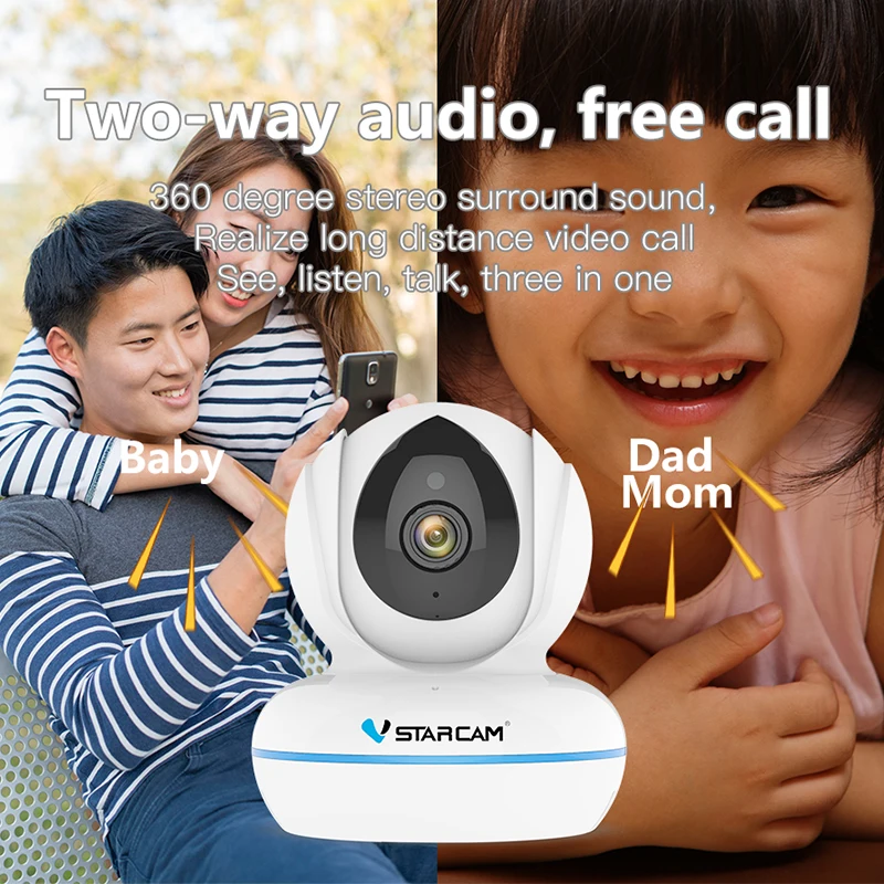 Vstarcam C22Q 4MP Двусторонняя аудио беспроводная 2,4G/5G WiFi 1080P IP камера ночного видения наблюдения движения обнаружения детский монитор