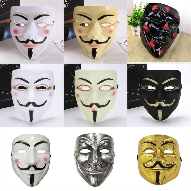 Маска для косплея Вендетта разных цветов аксессуар костюма анонимных фильмов