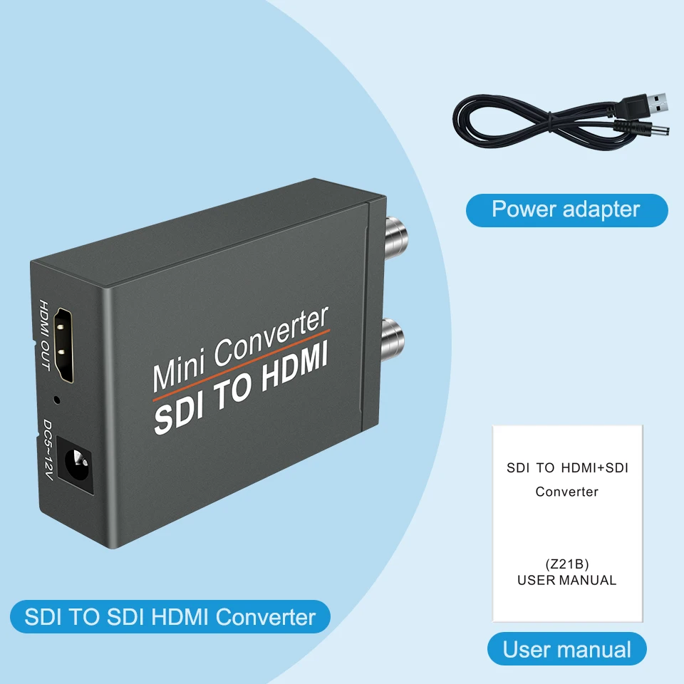 SDI To HDMI To SDI With USB Power 3G HD SD-SDI Video Mini Converter Adapter With Audio For Camera Auto Format