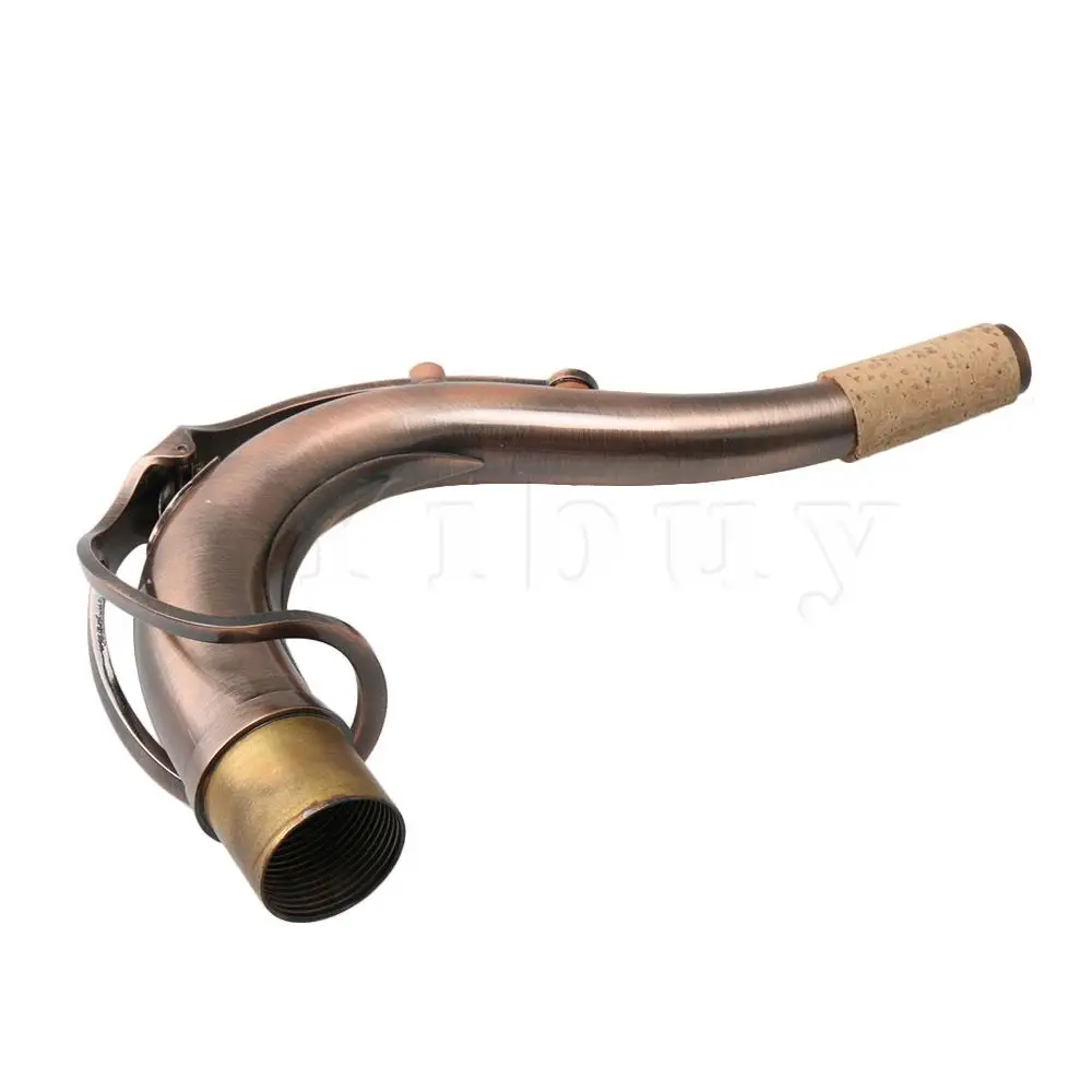 Yibuy Tenor B-плоский саксофон изгиб шеи латунный материал мундштук части Ретро Красный