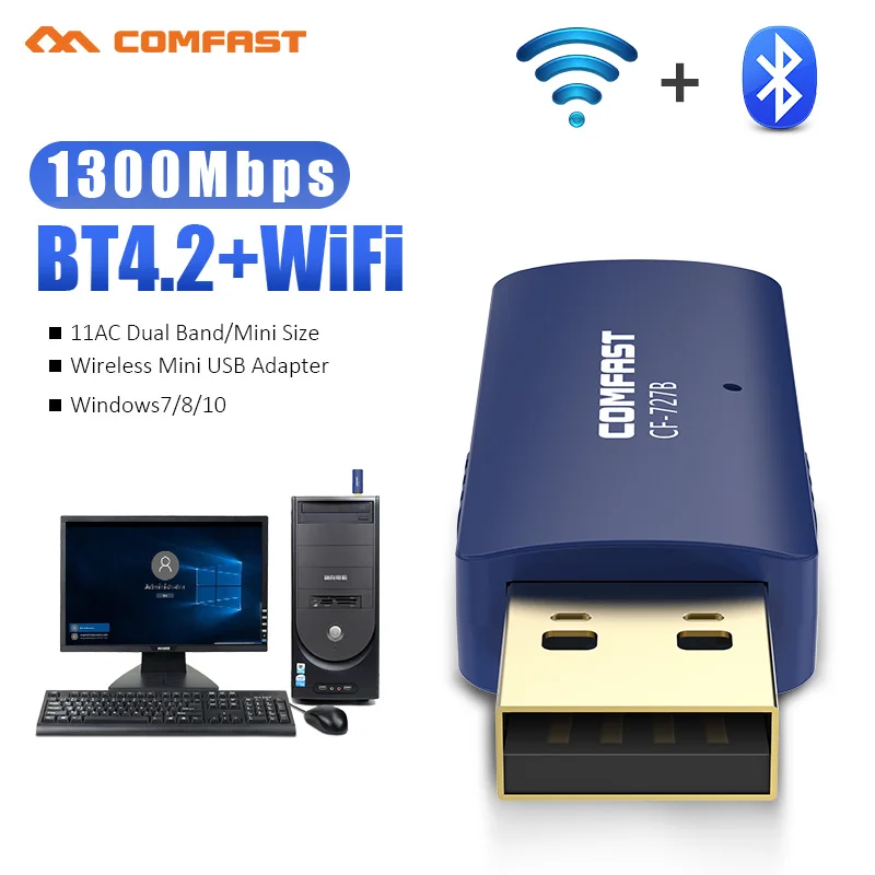 USB Wifi адаптер 1300 Мбит/с Wi-fi переносной вилка стандарта 5 ГГц антенна включающим в