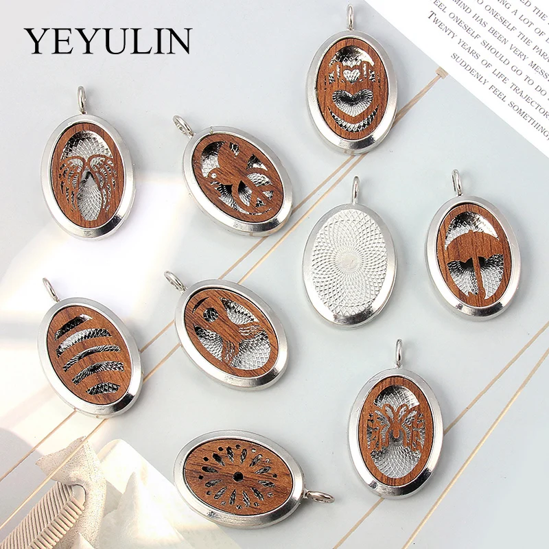 

Aroma Diffuser Necklace Open Lockets Pendant Perfume Oil Locket Chain Length 87cm+5pcs Bright Mat