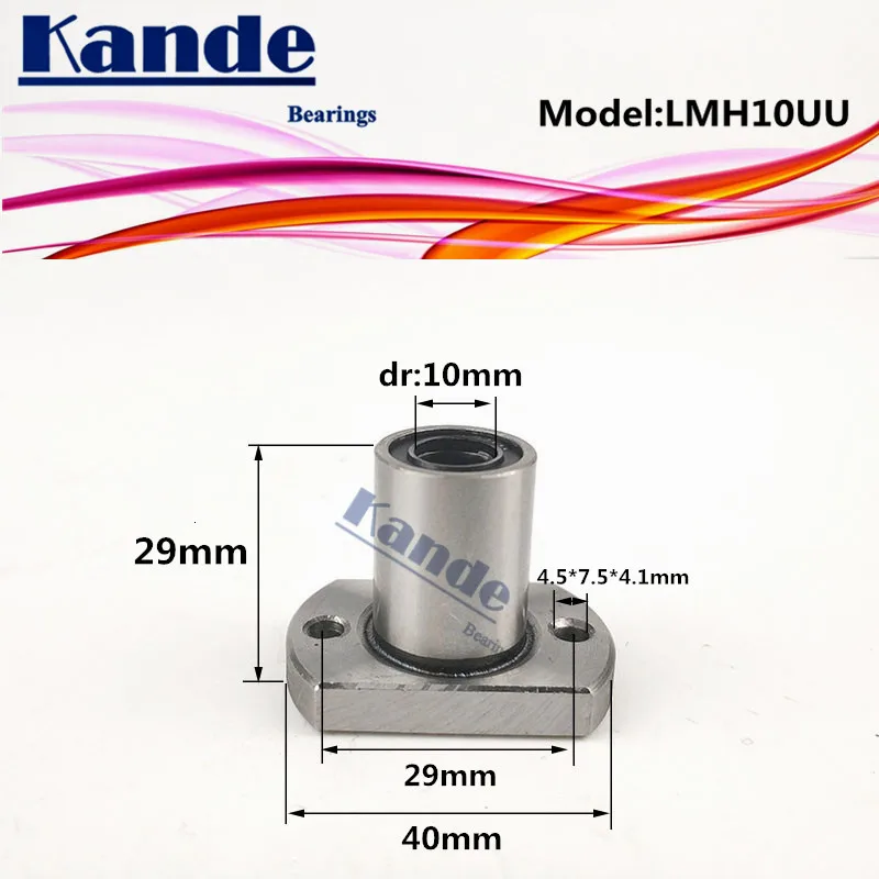 Kande подшипники LMH10UU LMH10 2 шт./лот LMH10 UU овальный фланец линейный шариковый подшипник dr: 10 мм