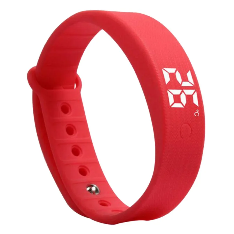 W5S умные светодиодные часы спортивный шагомер для сна Вибрационный будильник Многофункциональный браслет - Цвет: Красный