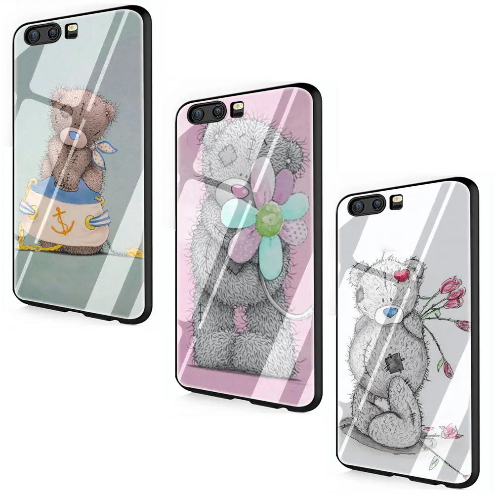 Cute Teddy Me To You Bear Tempered Glass Phone Cover Case For Huawei Mate P 10 20 30 Lite Pro Y9 Honor 8X 7A