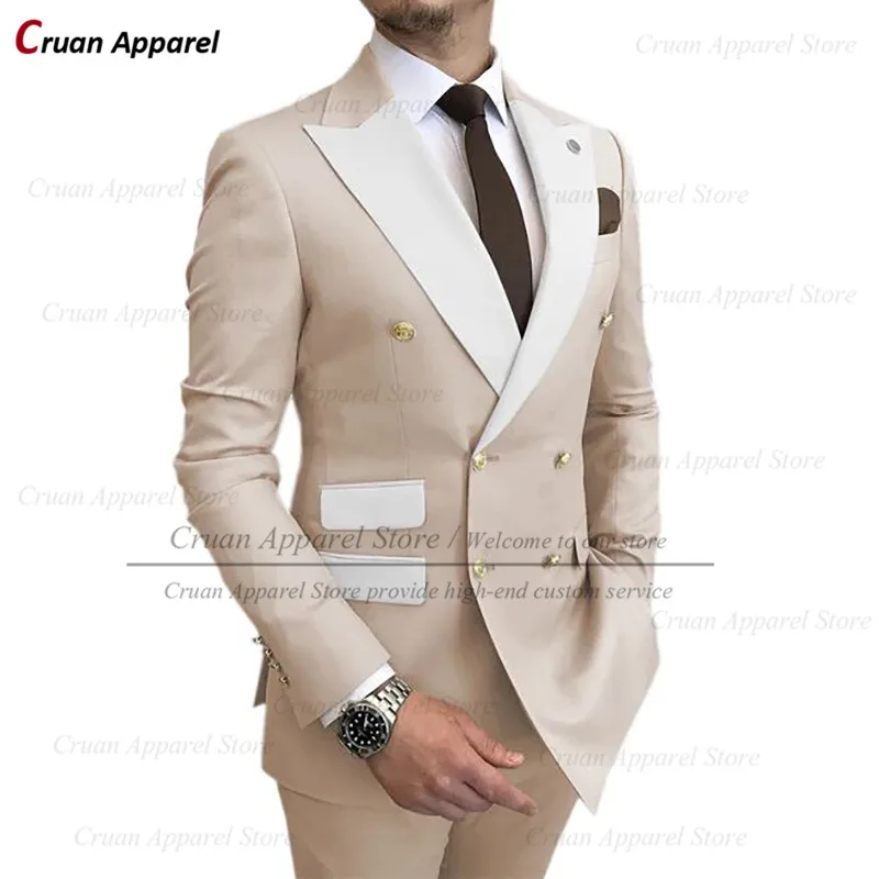 

2022 Latest Luxury Suits Mens 2 Piece Tailor-made Best Man Groom Prom Wedding Tuxedo Formal Business Wear Jacket with Pants Set