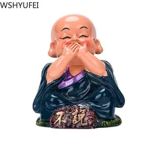 Милые маленькие кунг-фу монахи Майтрея Будда смолы ремесла украшения для дома и автомобиля чайный набор кунг-фу чай аксессуары для домашних животных