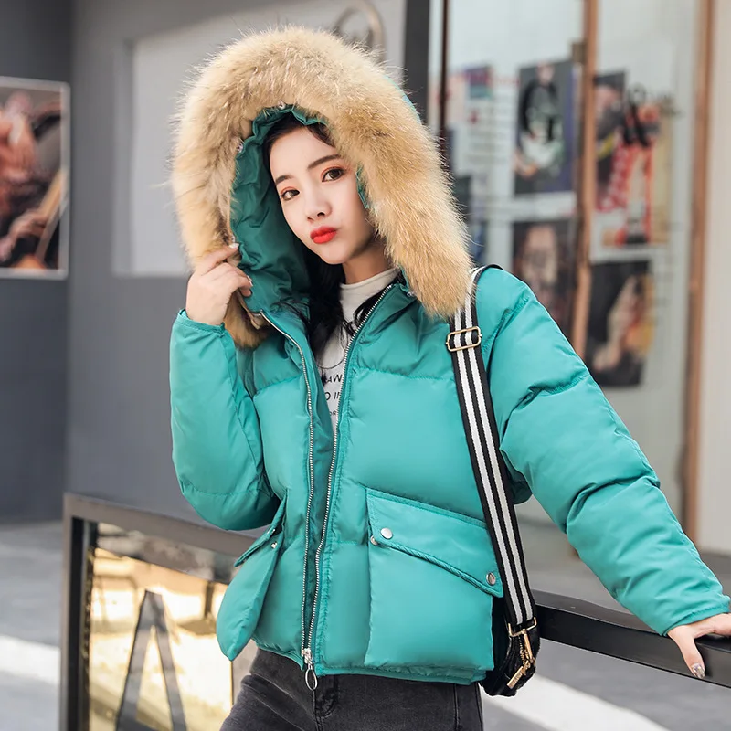 

2018 Winter New Style Korean-style Students Loose Thick down Coat down Feather Cotton Overcoat Women's