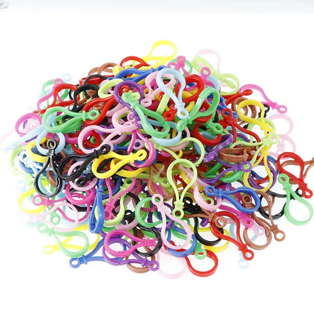 mix color 100pcs Дешевые 100 шт Пластиковые Красочные в форме лампы застежка-карабин застежка омаров DIY рукоделие багаж швейная ручная работа - Цвет: mix color 100pcs