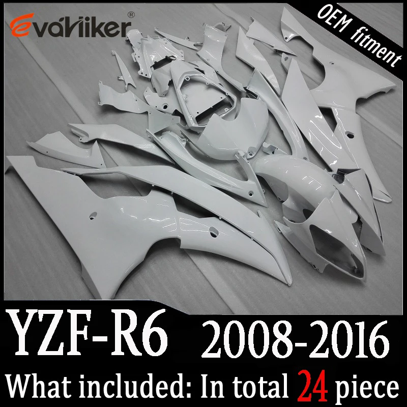 Заказной обтекатель для YZF-R6 2008- ABS пластиковый корпус мотоцикла литьевая форма черный+ подарки