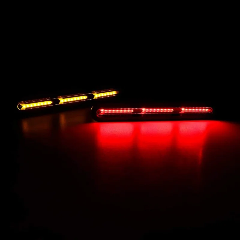 2 шт. 12 В Красный Универсальный светодиодный автомобильный третий светодиодный стоп-сигнал высокий дополнительный стоп-сигнал с бегущим желтым сигналом поворота Задний фонарь