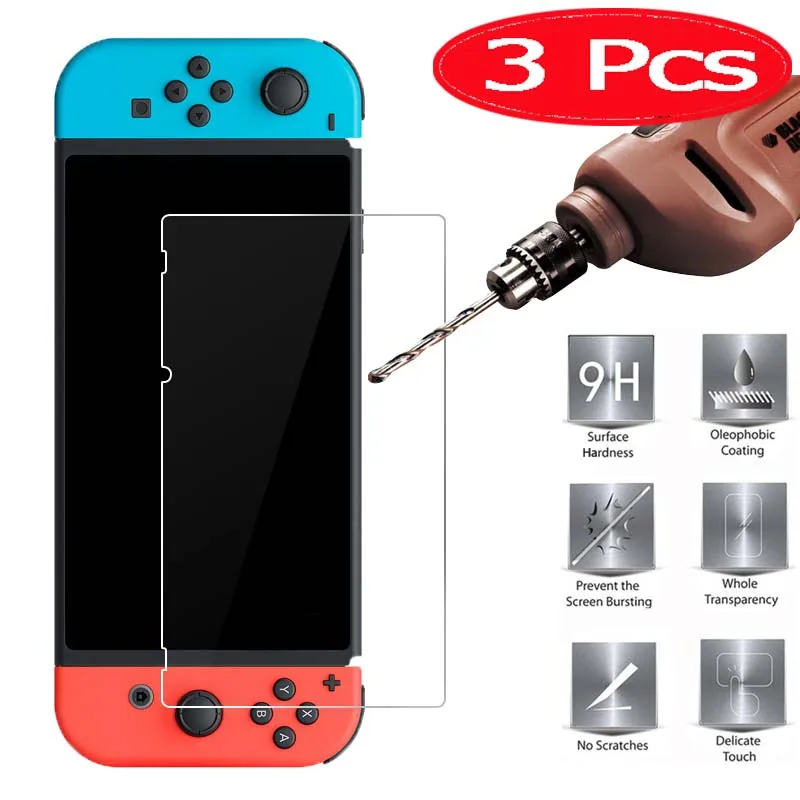 

3Pcs Tempered Glass for Nintend Switch Screen Protector 9H 2.5D Protection Film Protective Glass For Nintend Switch Glass