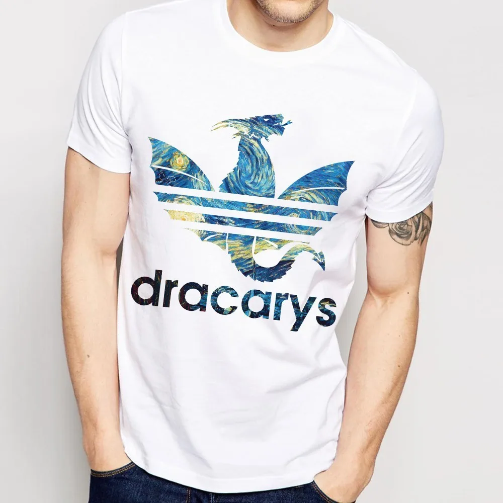 Daenerys Dragon Dracarys забавная Футболка мужская летняя новая белая винтажная Повседневная футболка унисекс homme Harajuku