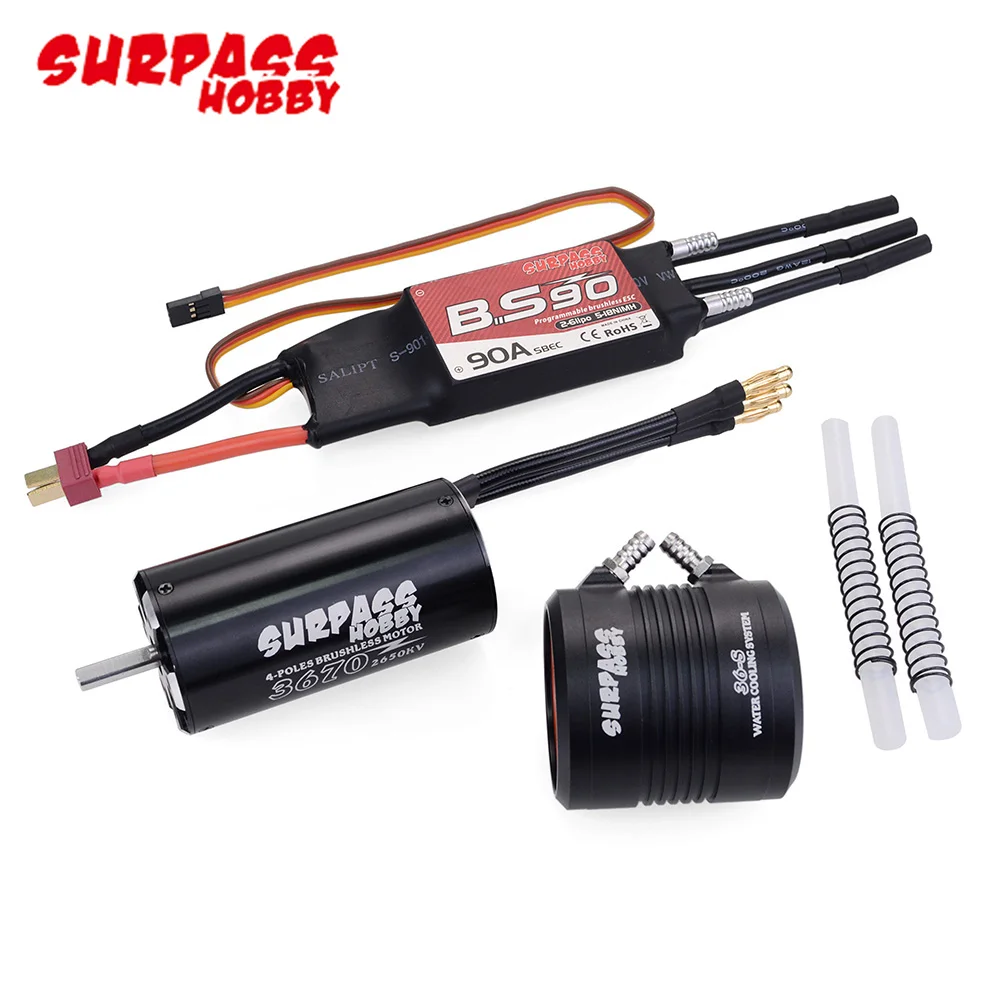

Waterproof 3670 2650KV Motor w/ Water Cooling Jacket & 90A Brushless ESC Programming Card For RC Boat RC Accessories