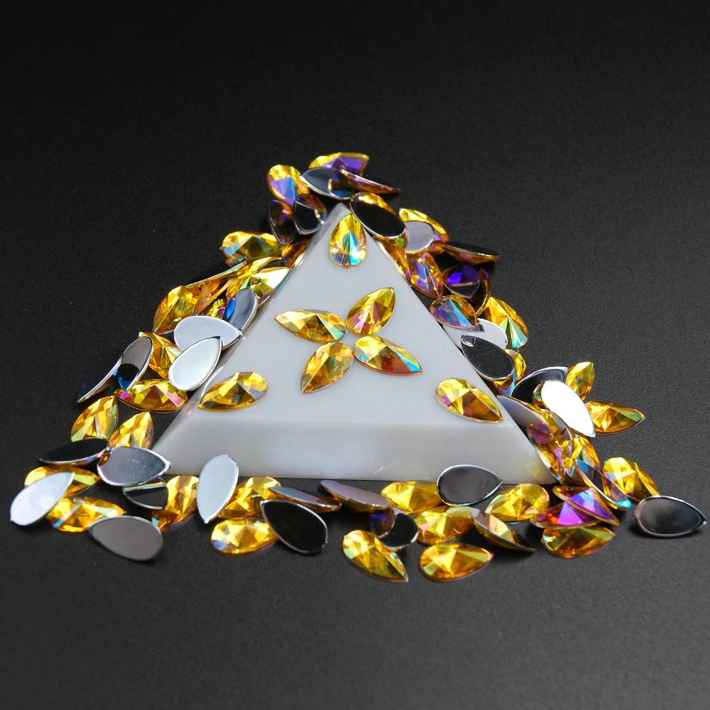 100Pcs-8-13mm-Teardrop-Mix-Color-AB-Flat-Back-Acrylic-Crystal-Strass-DIY-Face-Nail-Rhinestone (1)