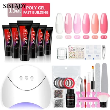 

UV LED Acrylic Builder Gel Nail Lamp Crystal Jelly Manicure Set Extend Builder Nail Gel Kits Finger Nail Extension