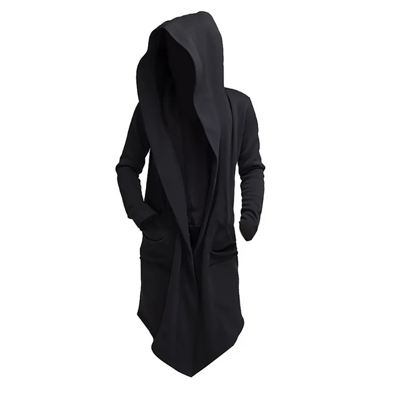Relámpago Lima suizo Sudadera larga con capucha para hombre, chaqueta de manga larga a la moda,  abrigos, prendas de vestir en la cadera, color negro, 2020 _ - AliExpress  Mobile
