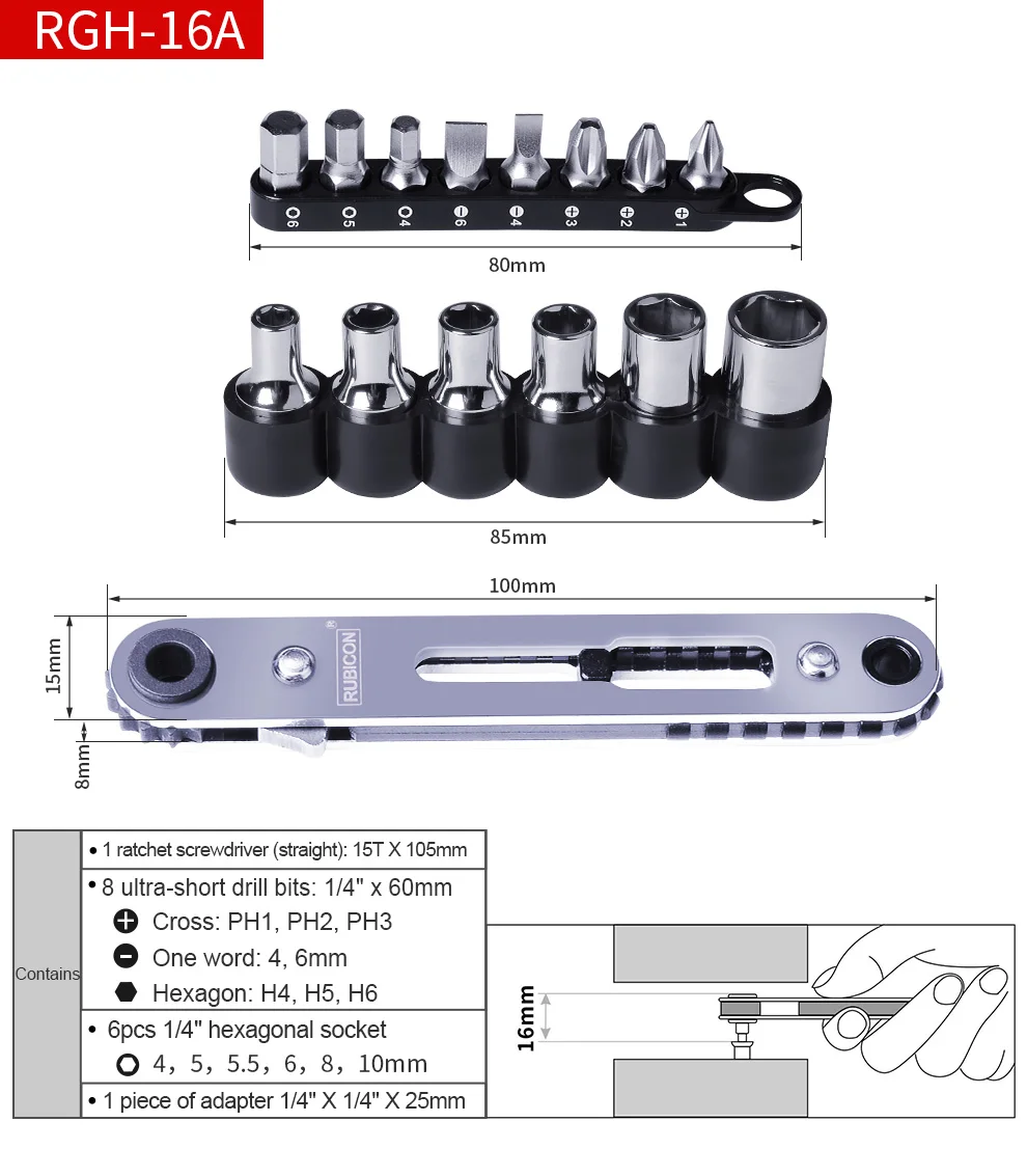 Clé Allen Mini Clé à Douille à Cliquet - MXZZAND - 107 Mm - 72 Dents