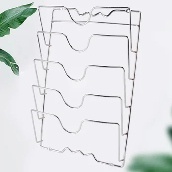 

1Pc Multi Layer Pan Pot Rack Cover Lid Drying Rack Rest Stand Pan Lid Holder Multipurpose Cutting Board Holder Organizer (Silver
